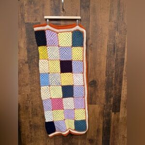 handmade crochet granny square afghan blanket 43x48